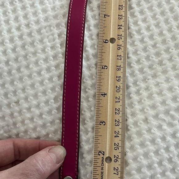New Coach Leather Wrap Turnlock Bracelet Fuchsia/Magenta/Hot Pink - Picture 13 of 14